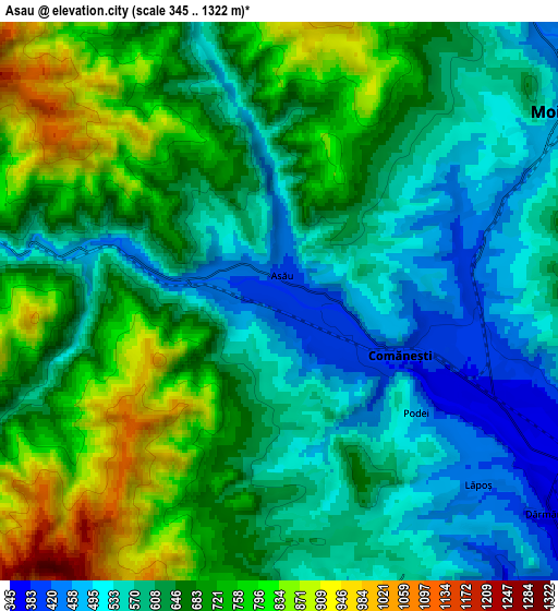 Zoom OUT 2x Asău, Romania elevation map