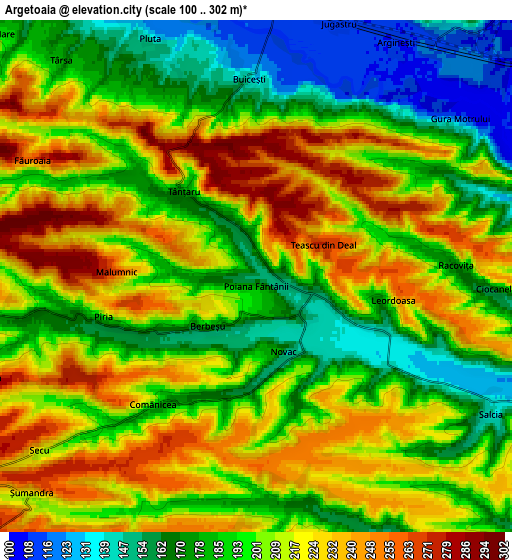 Zoom OUT 2x Argetoaia, Romania elevation map