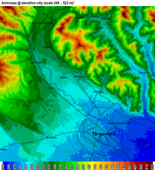 Zoom OUT 2x Aninoasa, Romania elevation map