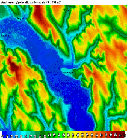 Zoom OUT 2x Andrieşeni, Romania elevation map