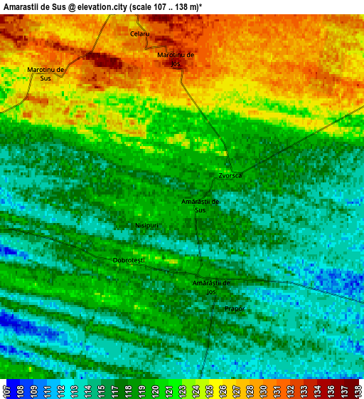 Zoom OUT 2x Amărăştii de Sus, Romania elevation map