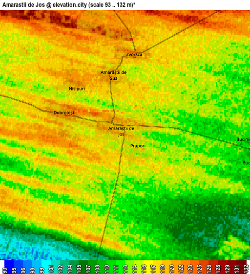 Zoom OUT 2x Amărăştii de Jos, Romania elevation map