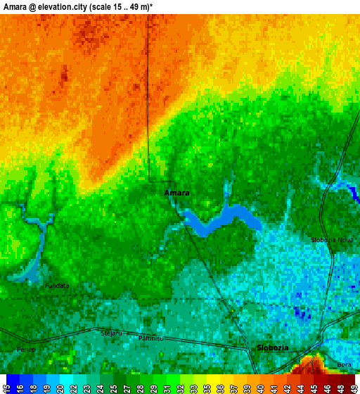 Zoom OUT 2x Amara, Romania elevation map