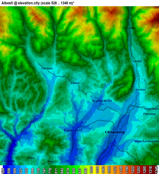 Zoom OUT 2x Albeşti, Romania elevation map