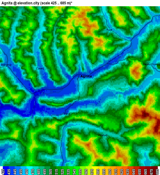 Zoom OUT 2x Agnita, Romania elevation map