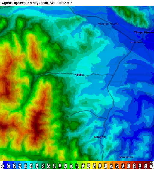 Zoom OUT 2x Agapia, Romania elevation map
