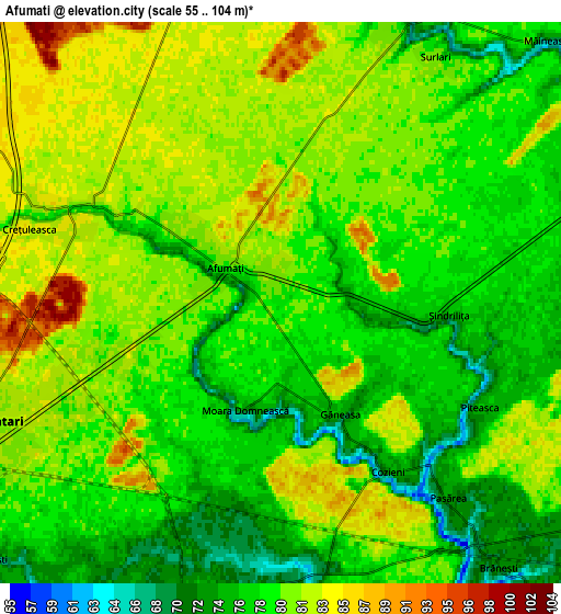 Zoom OUT 2x Afumaţi, Romania elevation map