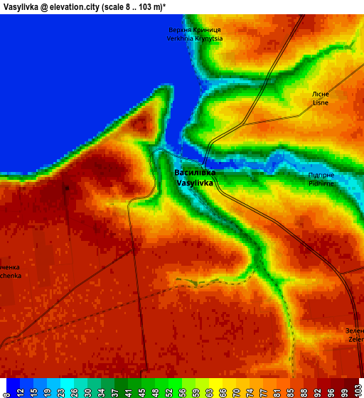 Zoom OUT 2x Vasylivka, Ukraine elevation map