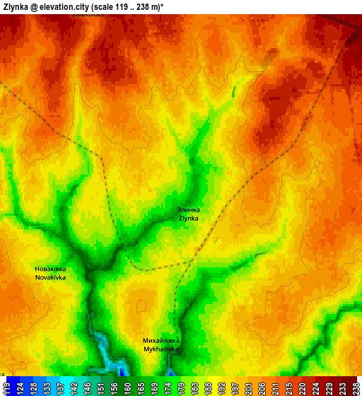 Zoom OUT 2x Zlynka, Ukraine elevation map