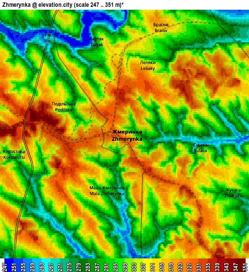 Zoom OUT 2x Zhmerynka, Ukraine elevation map