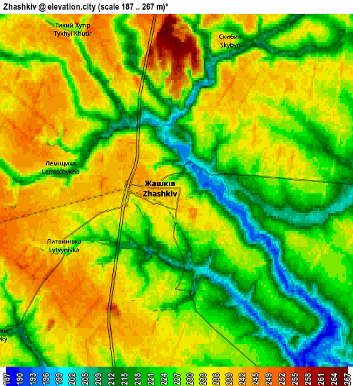 Zoom OUT 2x Zhashkiv, Ukraine elevation map