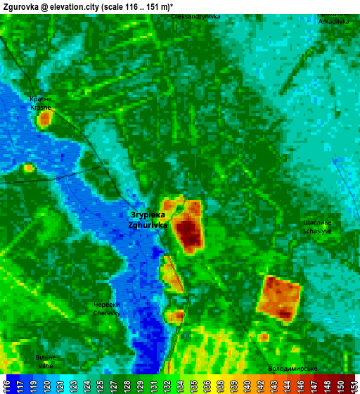 Zoom OUT 2x Zgurovka, Ukraine elevation map