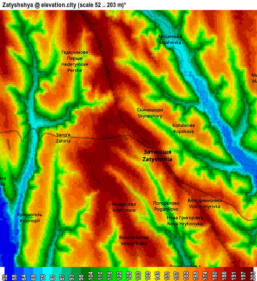 Zoom OUT 2x Zatyshshya, Ukraine elevation map