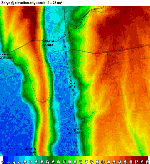 Zoom OUT 2x Zorya, Ukraine elevation map