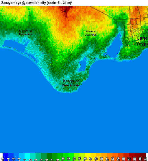 Zoom OUT 2x Zaozyornoye, Ukraine elevation map