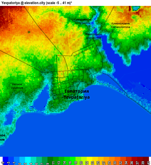 Zoom OUT 2x Yevpatoriya, Ukraine elevation map