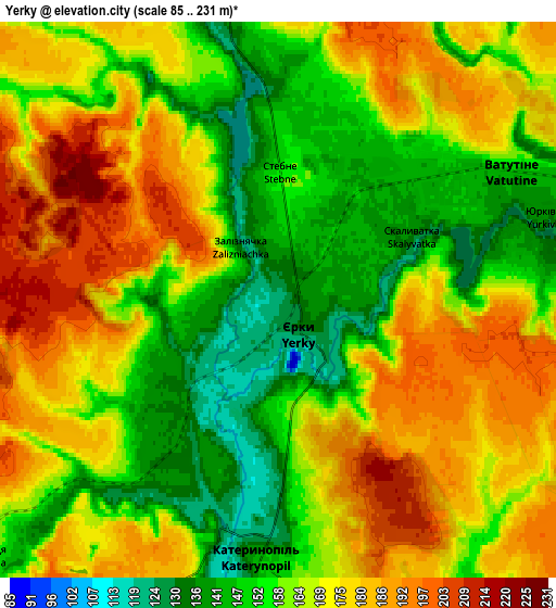 Zoom OUT 2x Yerky, Ukraine elevation map