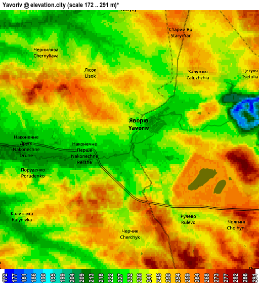 Zoom OUT 2x Yavoriv, Ukraine elevation map