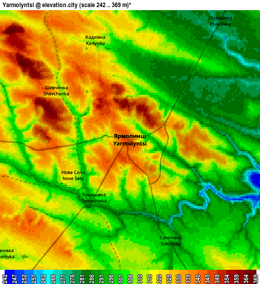 Zoom OUT 2x Yarmolyntsi, Ukraine elevation map