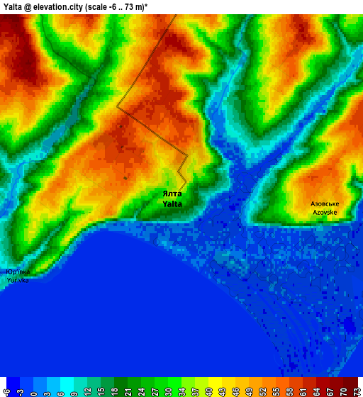 Zoom OUT 2x Yalta, Ukraine elevation map