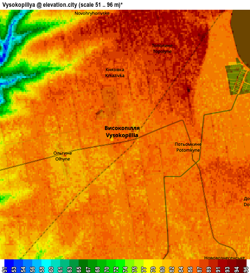 Zoom OUT 2x Vysokopillya, Ukraine elevation map