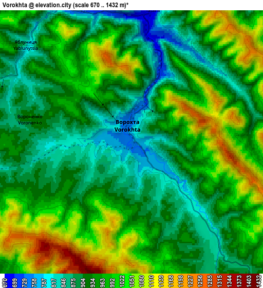 Zoom OUT 2x Vorokhta, Ukraine elevation map