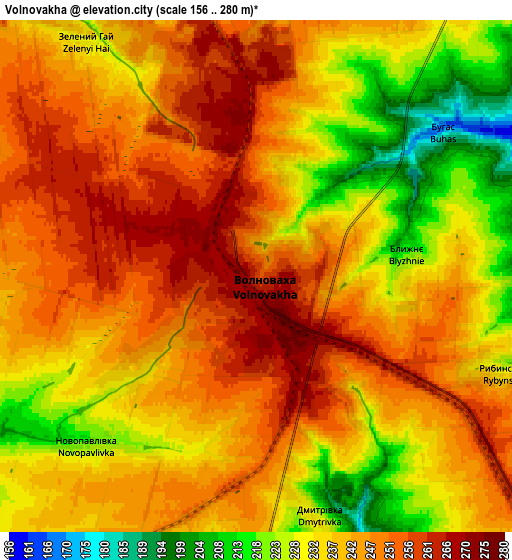 Zoom OUT 2x Volnovakha, Ukraine elevation map