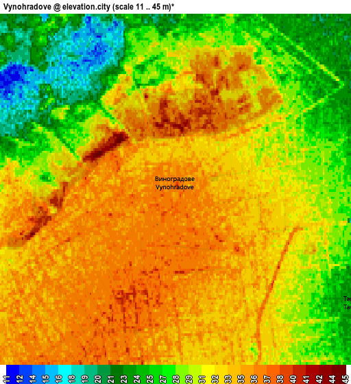 Zoom OUT 2x Vynohradove, Ukraine elevation map