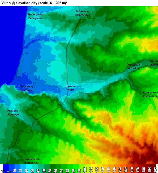 Zoom OUT 2x Vilino, Ukraine elevation map