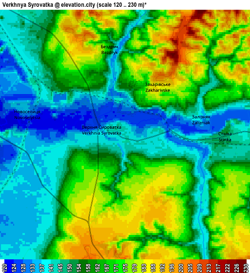 Zoom OUT 2x Verkhnya Syrovatka, Ukraine elevation map