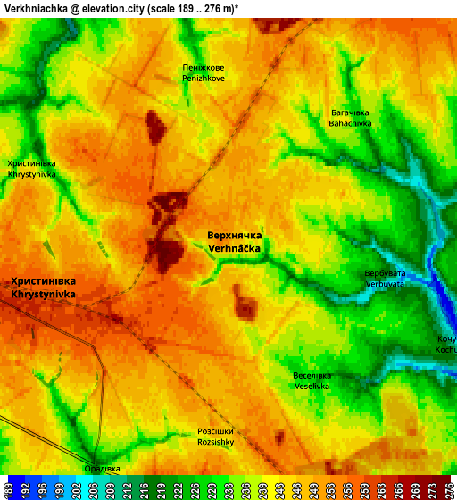 Zoom OUT 2x Verkhniachka, Ukraine elevation map