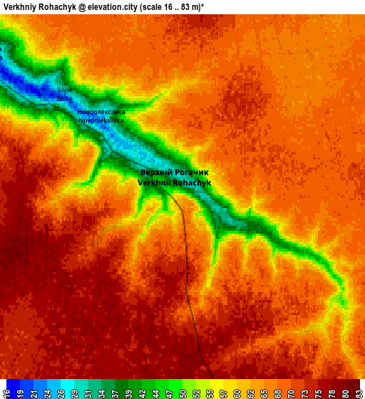 Zoom OUT 2x Verkhniy Rohachyk, Ukraine elevation map