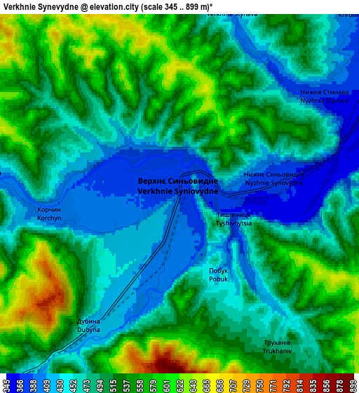 Zoom OUT 2x Verkhnie Synevydne, Ukraine elevation map