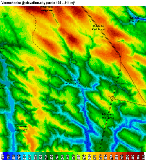 Zoom OUT 2x Verenchanka, Ukraine elevation map