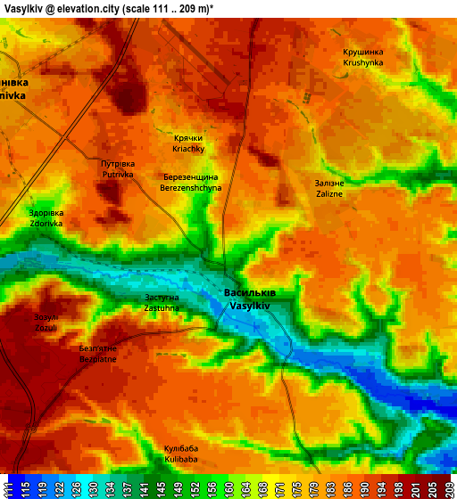 Zoom OUT 2x Vasylkiv, Ukraine elevation map