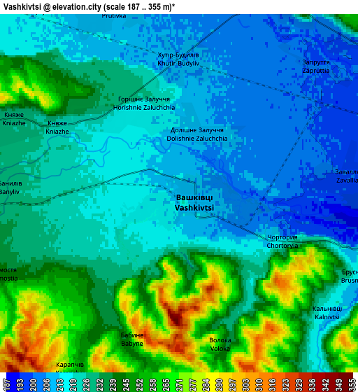 Zoom OUT 2x Vashkivtsi, Ukraine elevation map