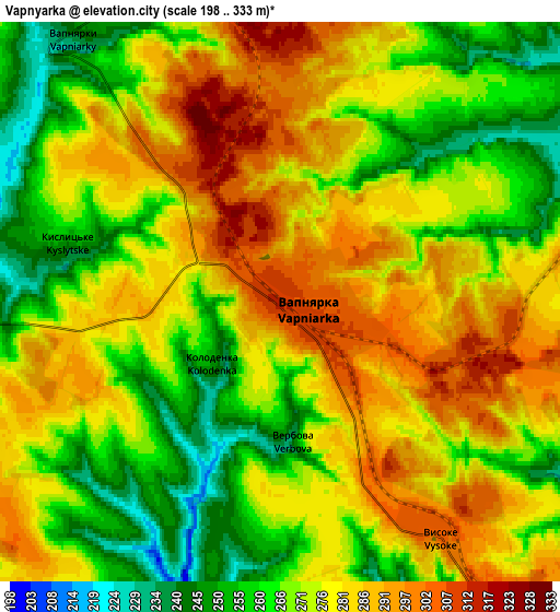 Zoom OUT 2x Vapnyarka, Ukraine elevation map