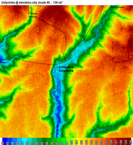 Zoom OUT 2x Ustynivka, Ukraine elevation map