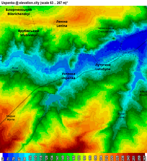 Zoom OUT 2x Uspenka, Ukraine elevation map