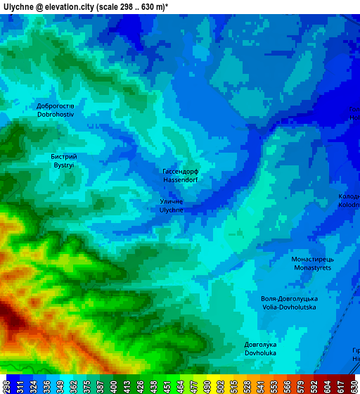 Zoom OUT 2x Ulychne, Ukraine elevation map