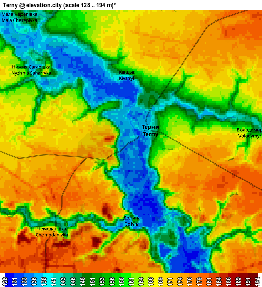 Zoom OUT 2x Terny, Ukraine elevation map