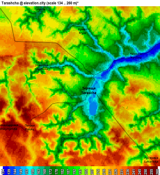 Zoom OUT 2x Tarashcha, Ukraine elevation map