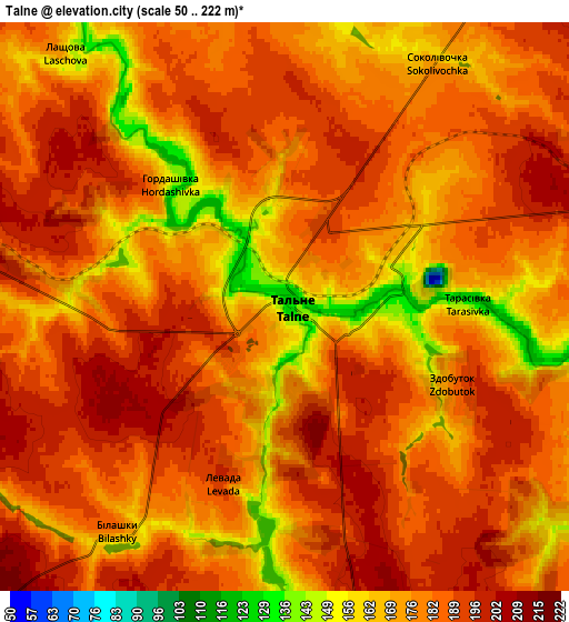 Zoom OUT 2x Talne, Ukraine elevation map