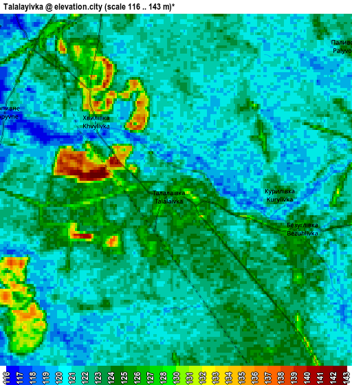 Zoom OUT 2x Talalayivka, Ukraine elevation map