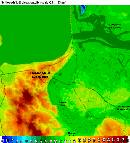 Zoom OUT 2x Svitlovods’k, Ukraine elevation map