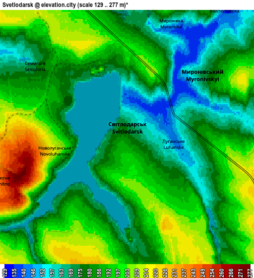 Zoom OUT 2x Svetlodarsk, Ukraine elevation map