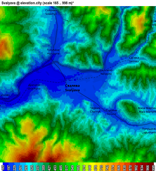 Zoom OUT 2x Svalyava, Ukraine elevation map