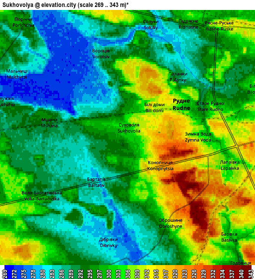 Zoom OUT 2x Sukhovolya, Ukraine elevation map