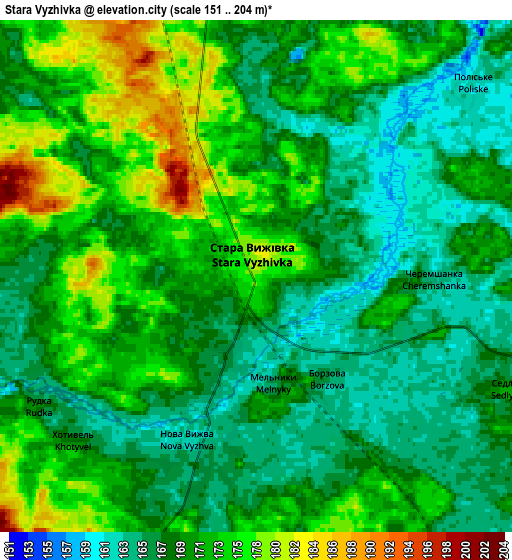 Zoom OUT 2x Stara Vyzhivka, Ukraine elevation map