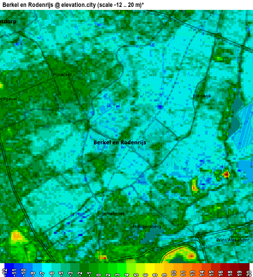 Zoom OUT 2x Berkel en Rodenrijs, Netherlands elevation map